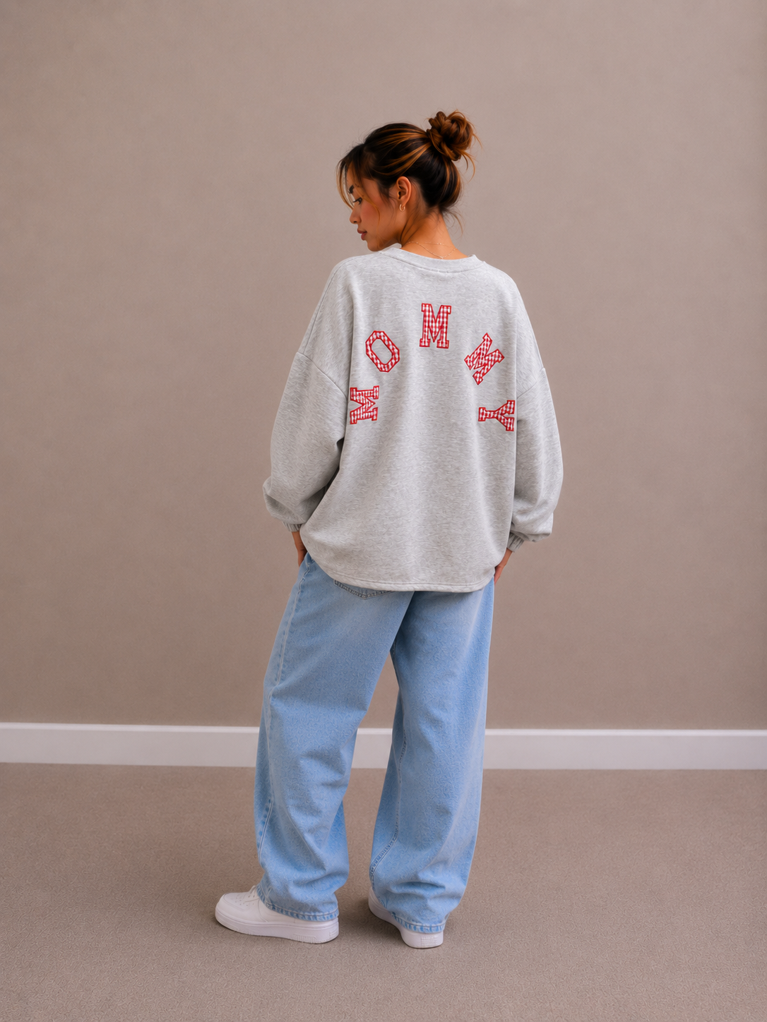 Mommy Sweater | grijs-ruitjes