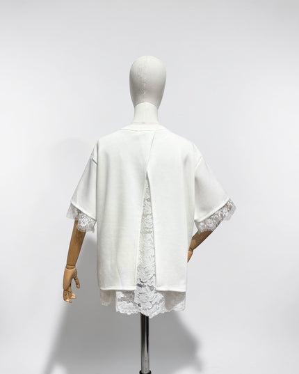 Kanten t-shirt | wit