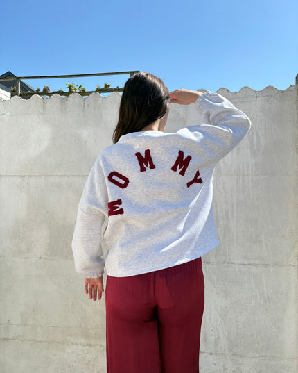 Mommy Sweater | grijs-bordeaux