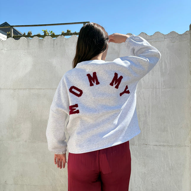Mommy Sweater | grijs-bordeaux