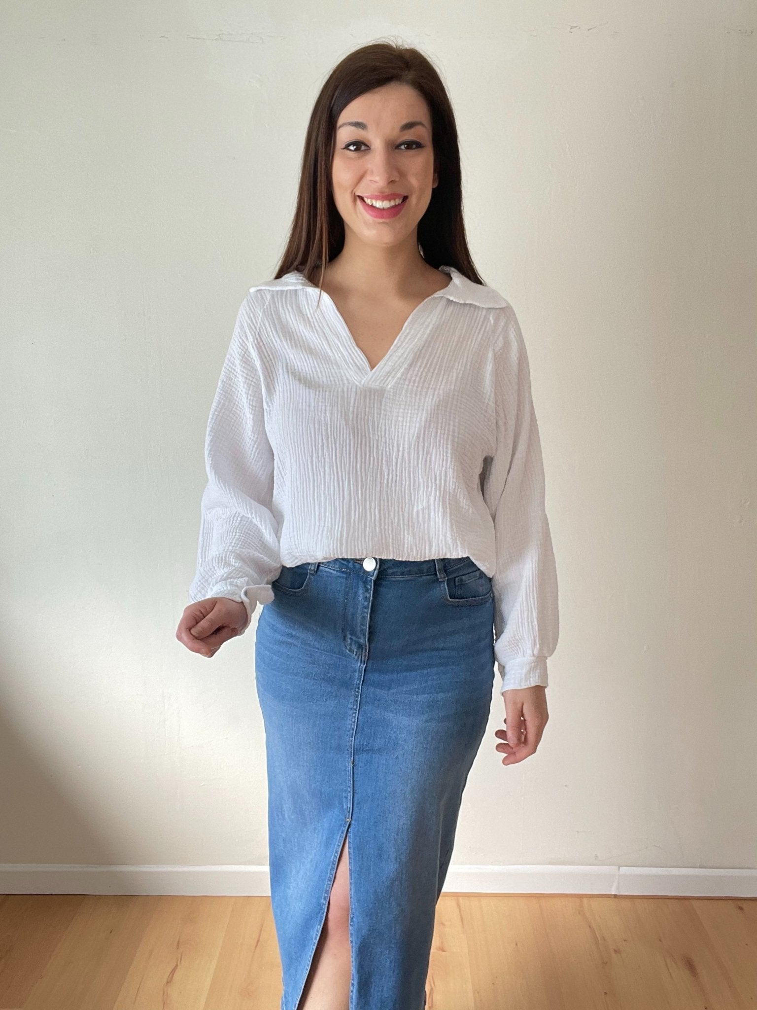 Denim skirt / dark blue - Stylishh Fashion