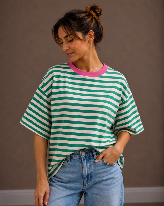 STRIPED FLUO T-SHIRT