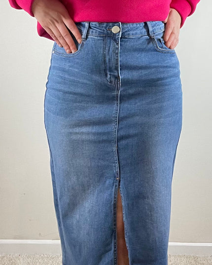 Denim skirt / dark blue - Stylishh Fashion