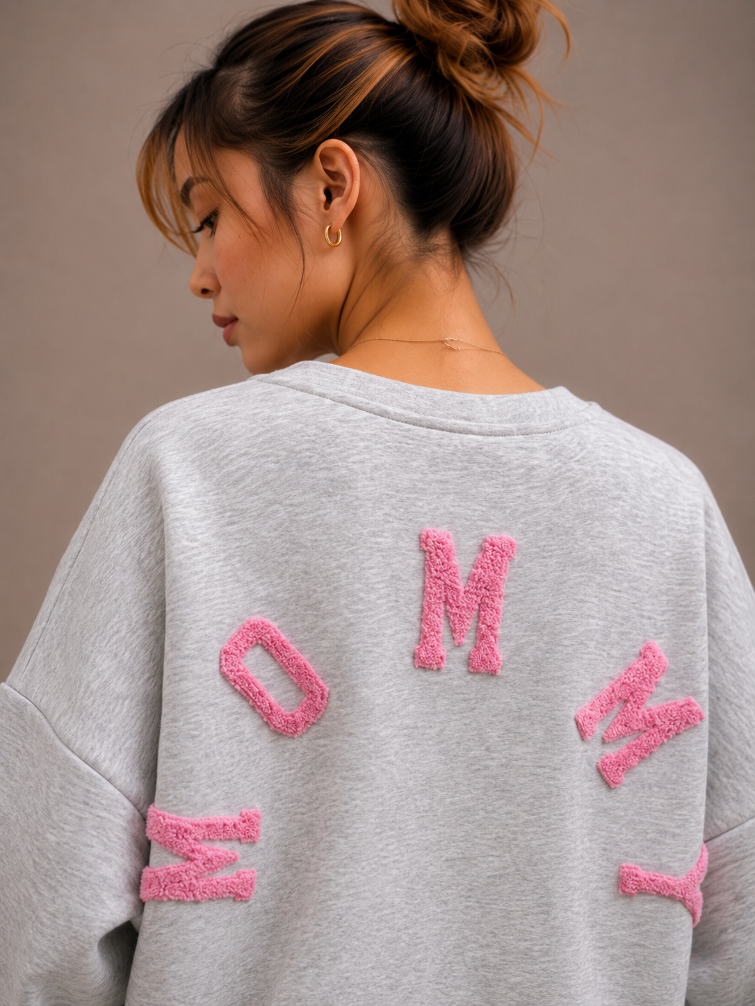 Mommy Sweater | grijs-roze