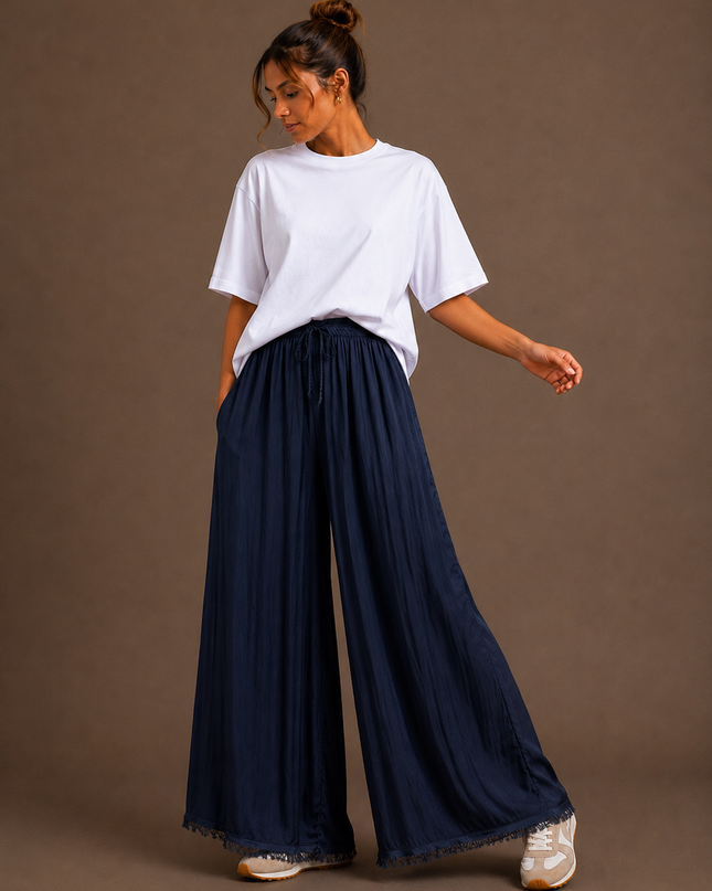 Silk trousers | red