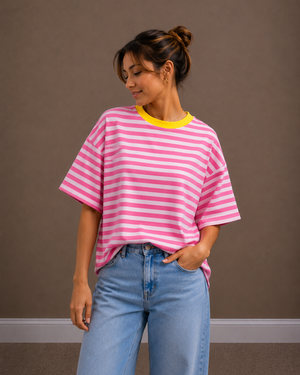 STRIPED FLUO T-SHIRT