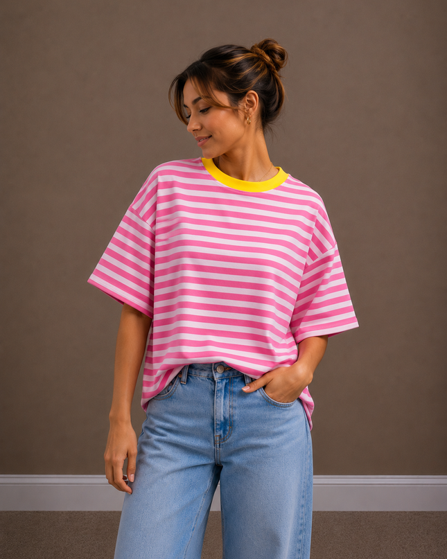 STRIPED FLUO T-SHIRT