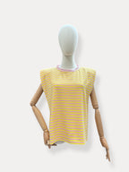 Streep Top | geel-roze