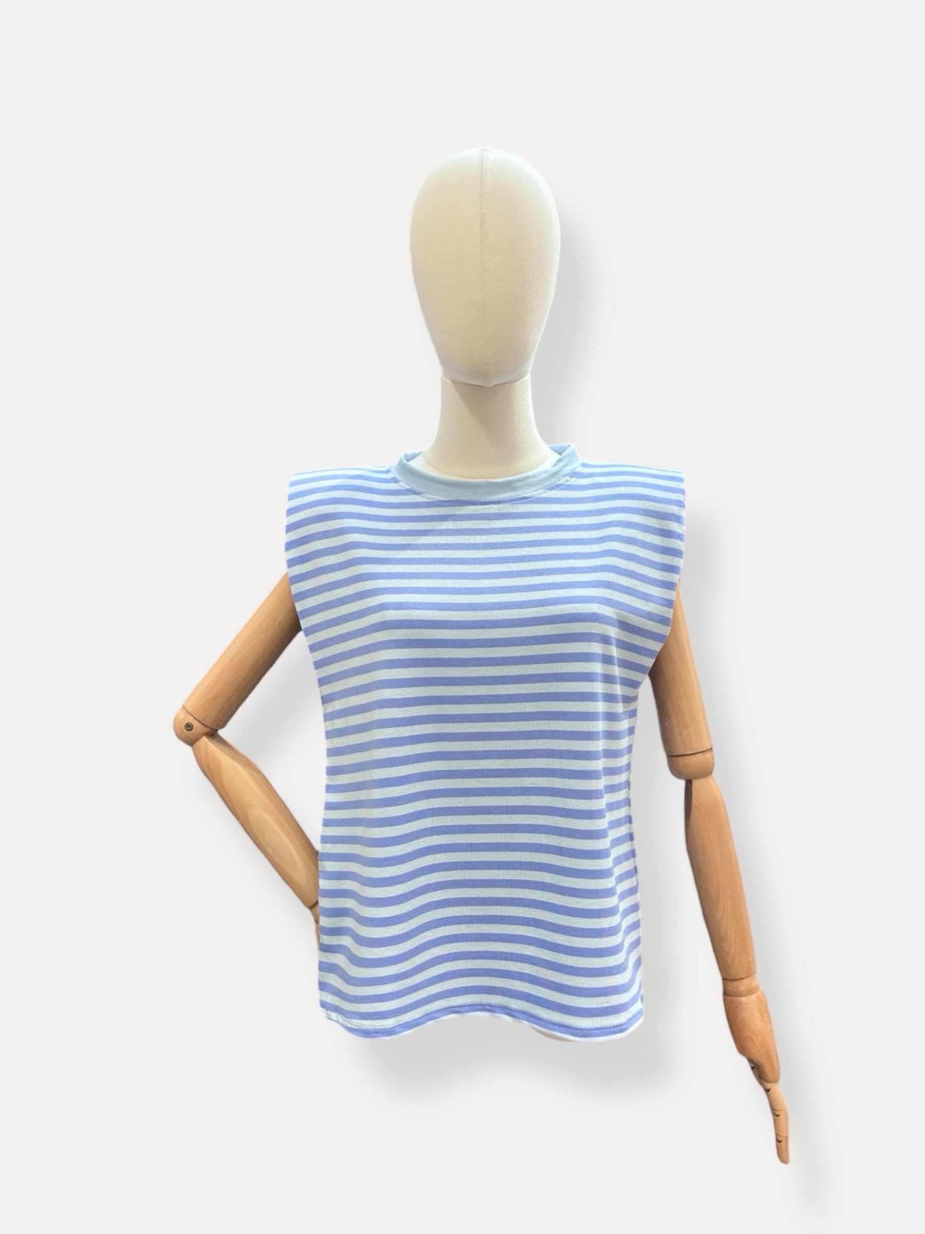 Streep top | lichtblauw-blauw