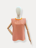Streep Top | paars-oranje