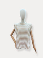 Streep Top | beige-wit