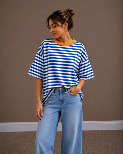 STRIPED FLUO T-SHIRT
