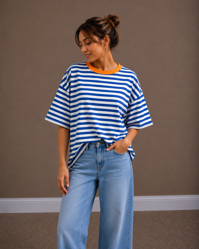 STRIPED FLUO T-SHIRT
