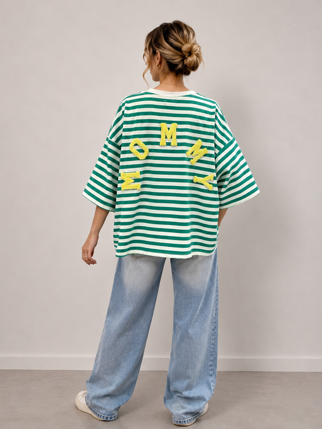 T-shirt streep Mommy | groen