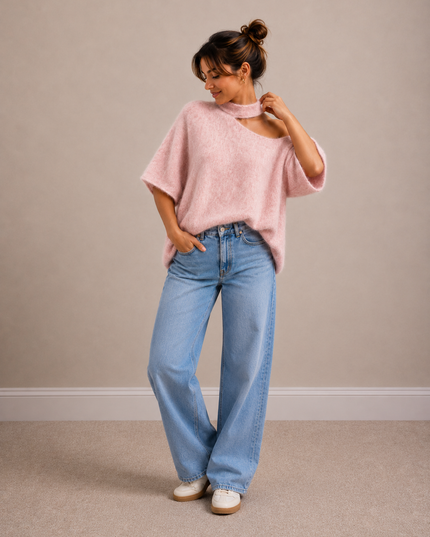 Open Neck Knit | blue