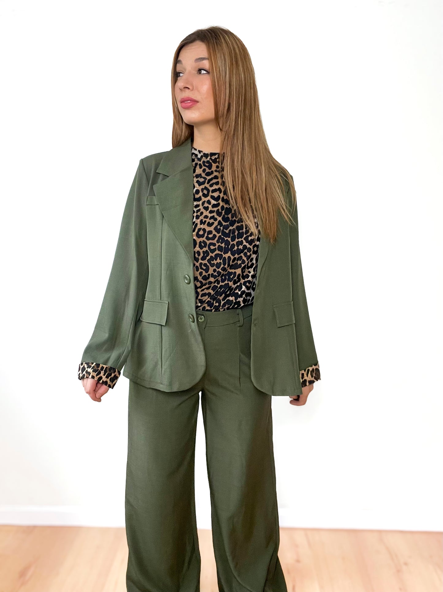 LEOPARD BLAZER | KAKI