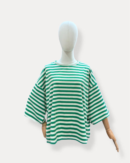 T-shirt streep Mommy | groen