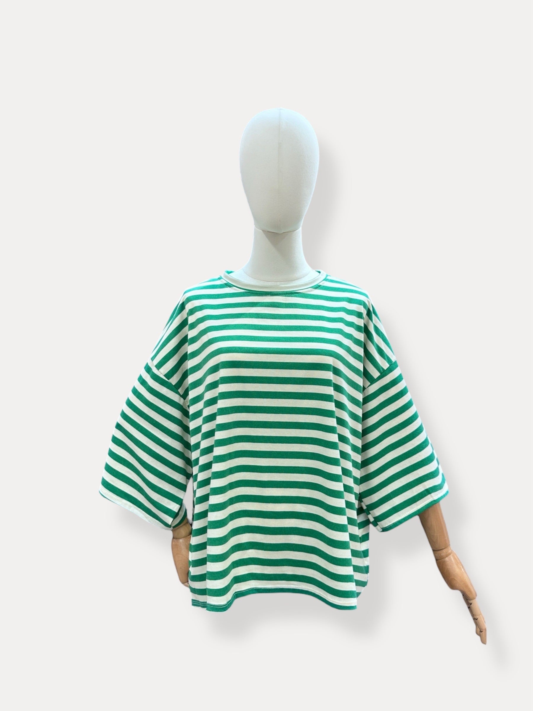 T-shirt streep Mommy | groen
