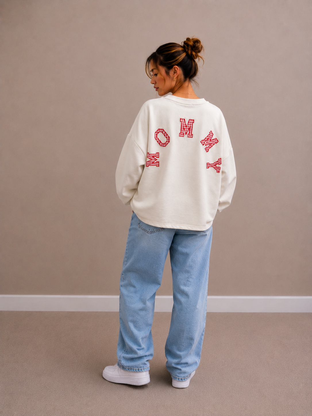 Mommy Sweater | beige-ruitjes
