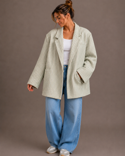 ZOË LUREX BLAZER AQUA