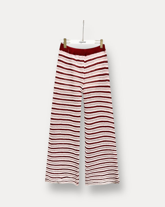 Striped crochet pants | pink
