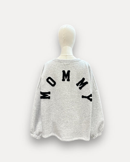Mommy sweater | grijs-zwart
