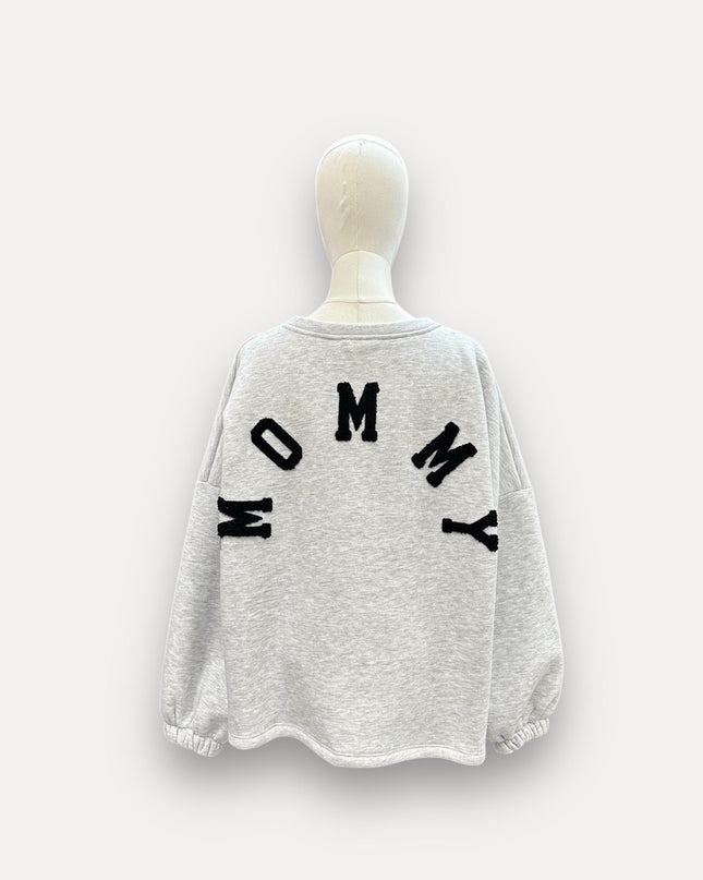 Mommy sweater | grijs-zwart
