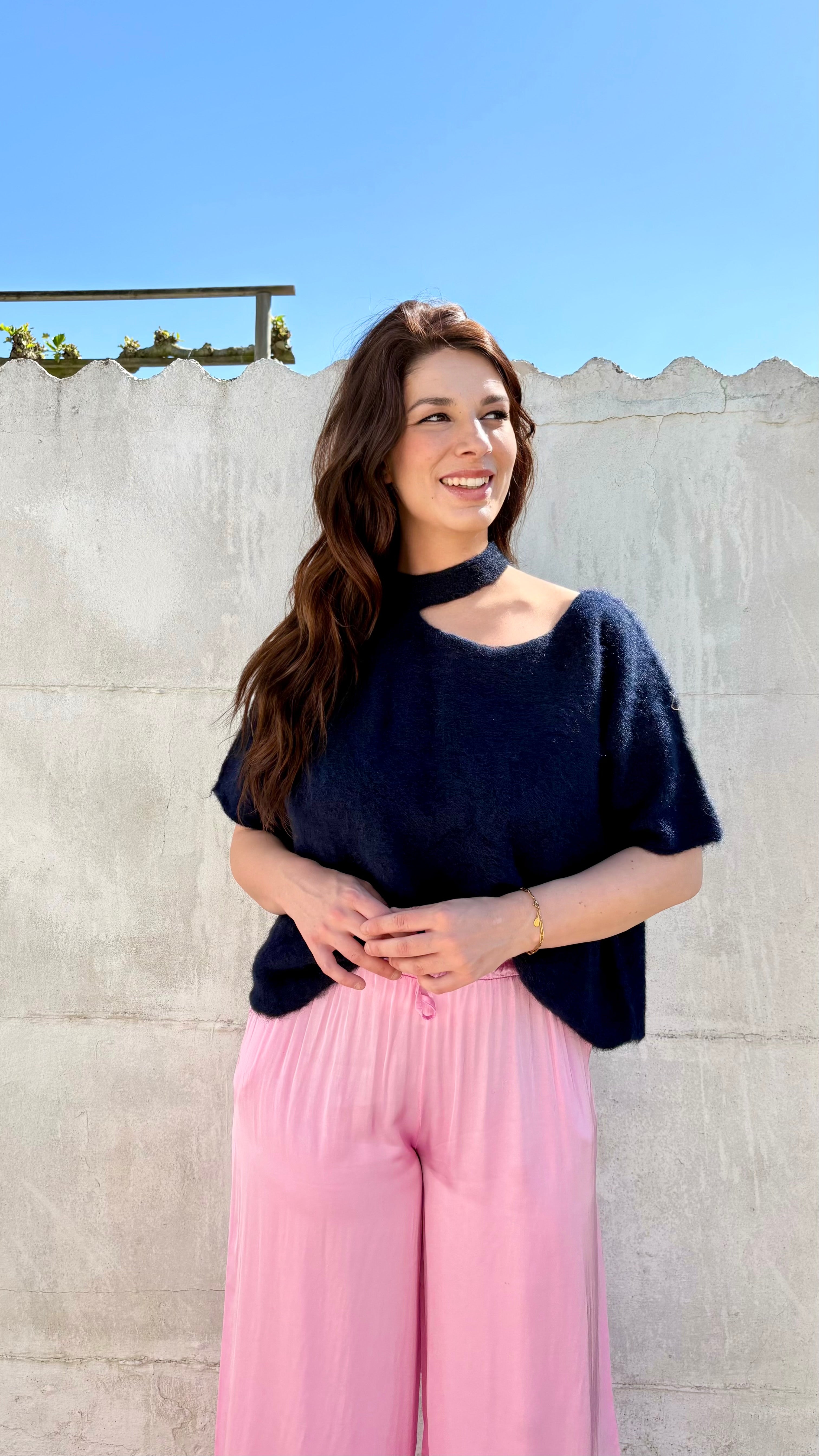Open Hals Knit | marine