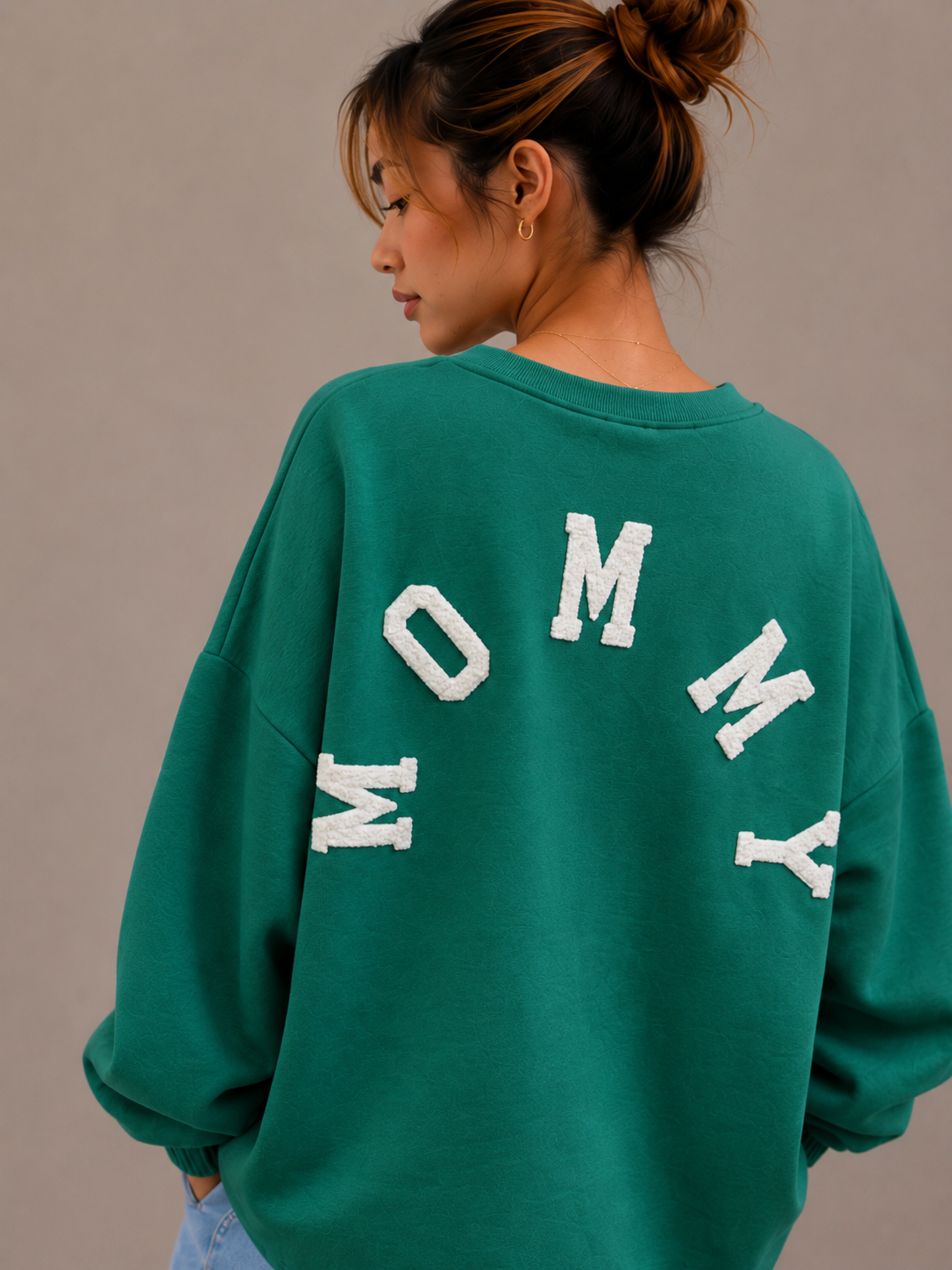 Mommy Sweater | groen-wit