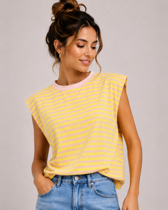 STRIPED SHOULDER TANKTOP