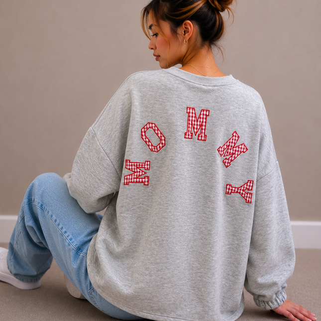 Mommy Sweater | grijs-ruitjes