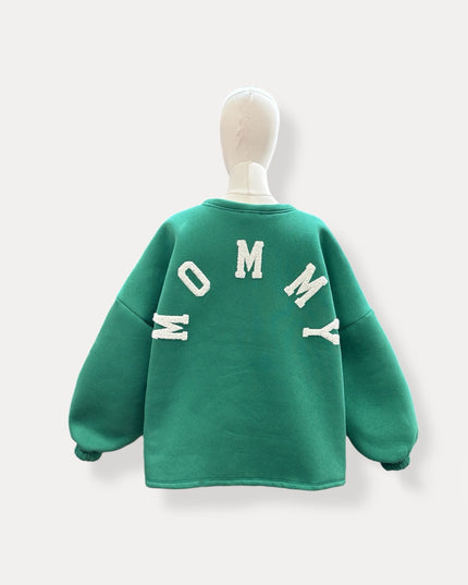 Mommy sweater | groen-wit