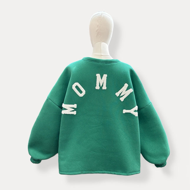 Mommy Sweater | groen-wit