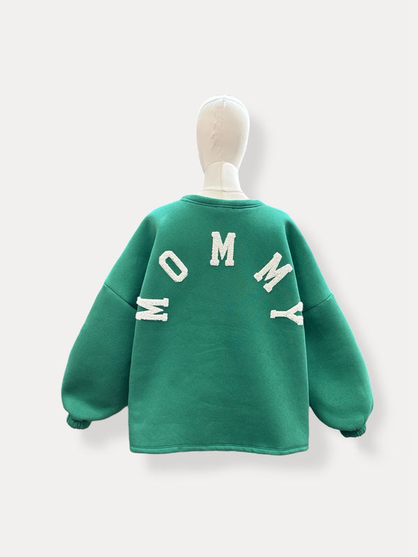 Mommy Sweater | groen-wit