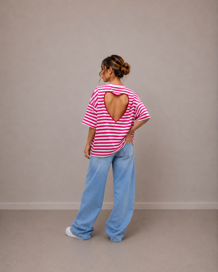 STRIPED HEART T-SHIRT