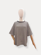 Streep T-shirt | bruin-ecru