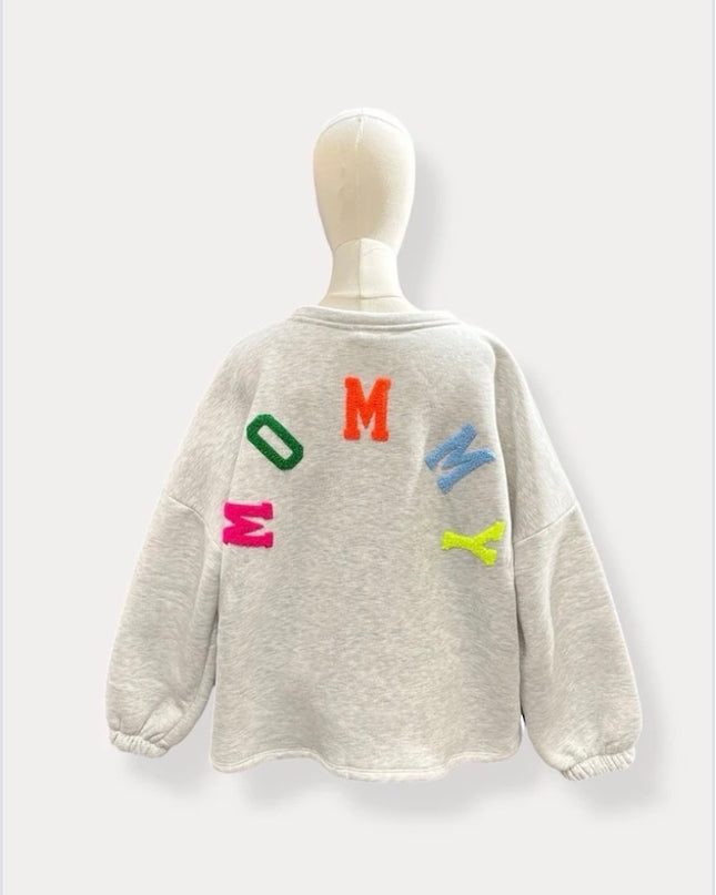 Mommy sweater | grijs-multi
