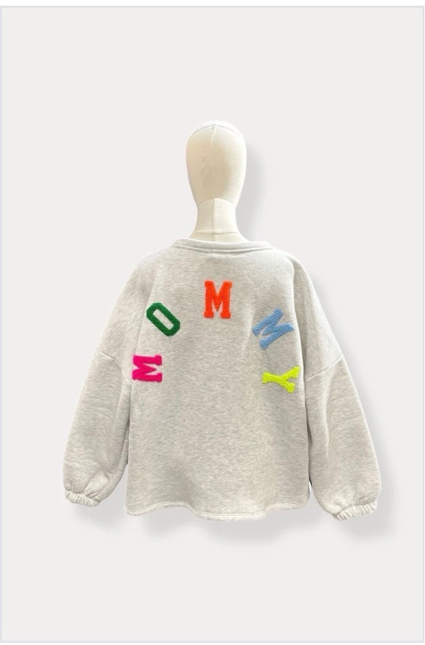 Mommy Sweater | grijs-multi