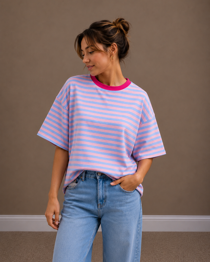 STRIPED FLUO T-SHIRT