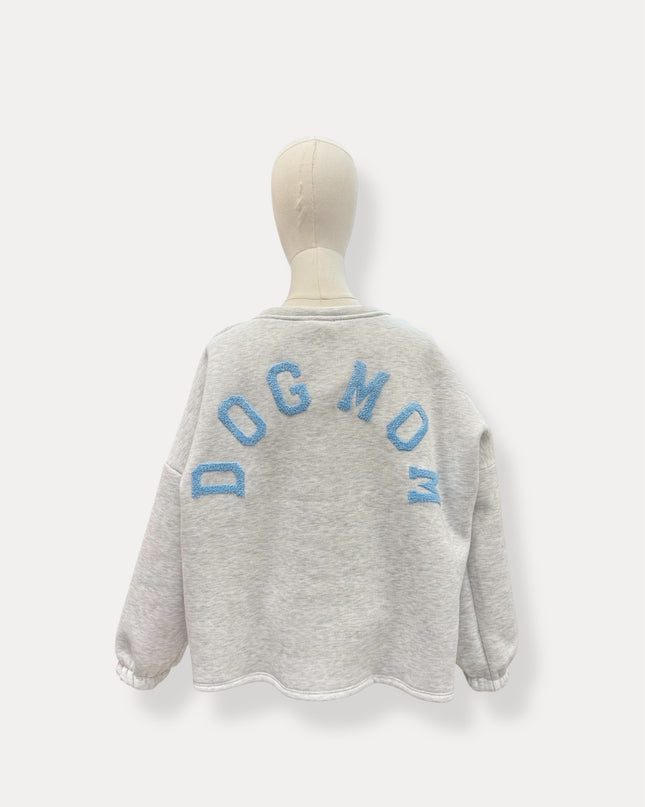 DOGMOM SWEATER GRIJS-BLAUW