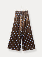 Polka dot broek | bruin-blauw