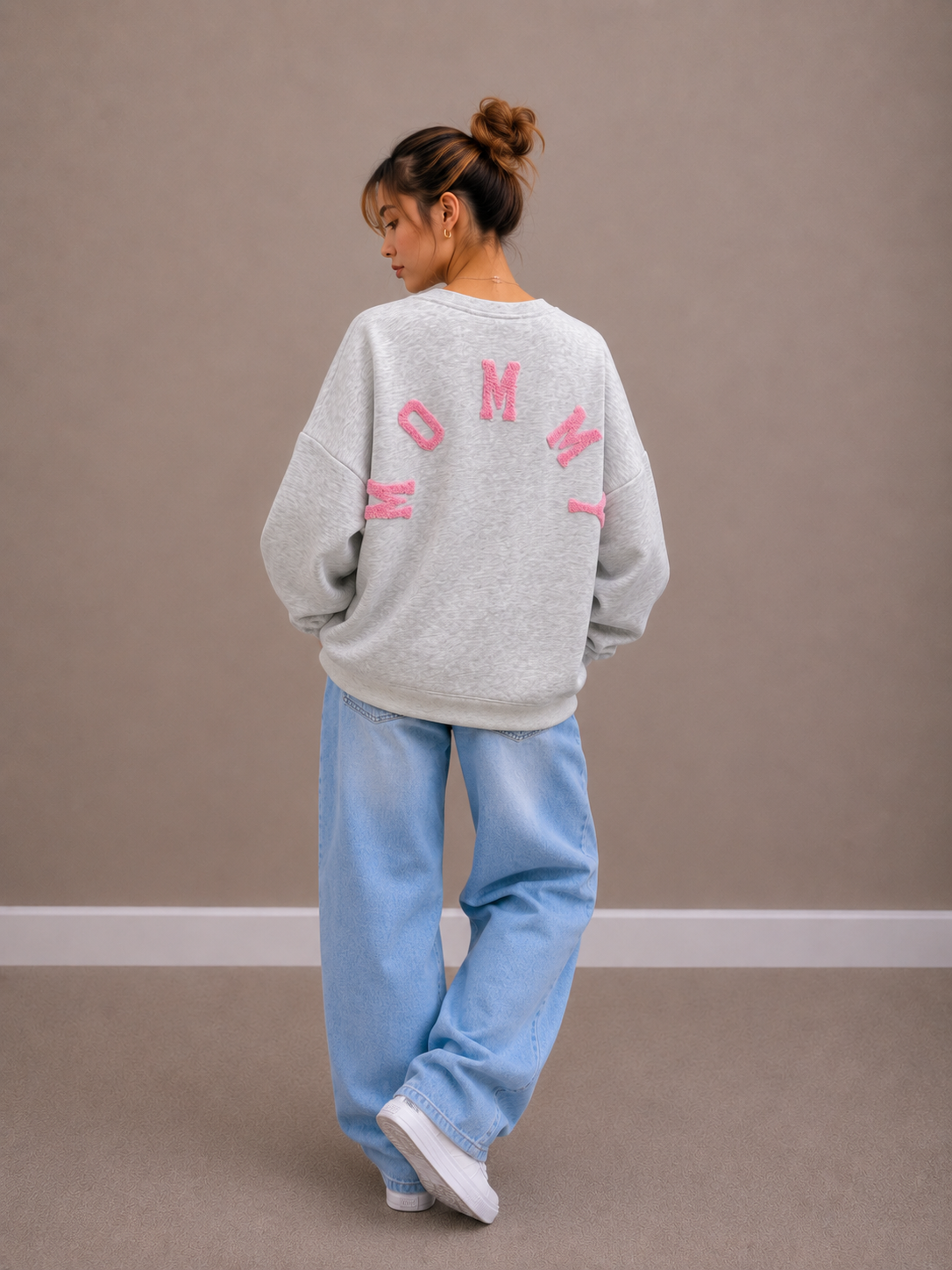 Mommy Sweater | grijs-roze
