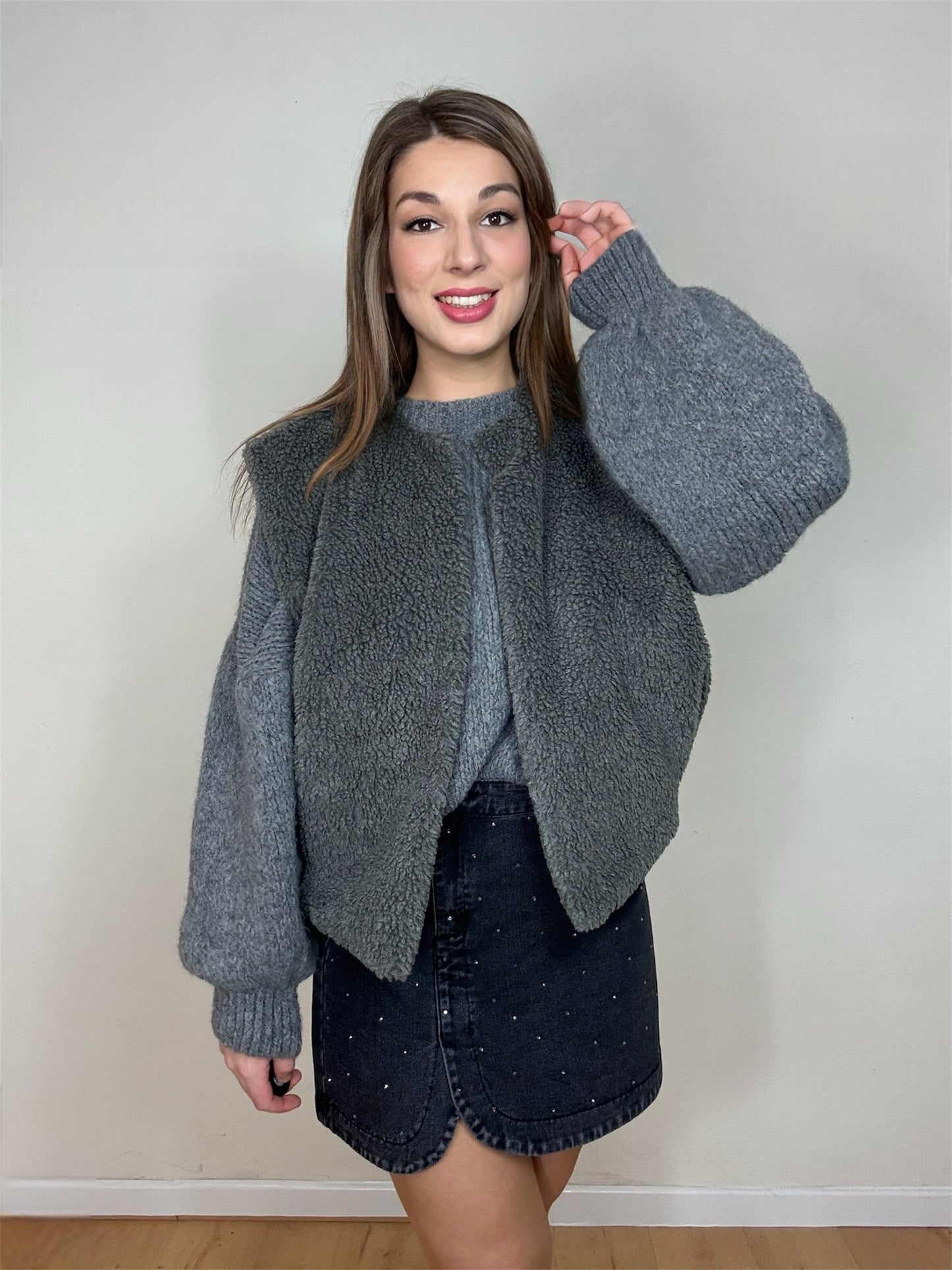 TEDDY GILET | GREY