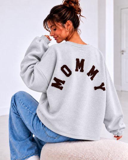 MOMMY SWEATER GRIJS/CHOCO