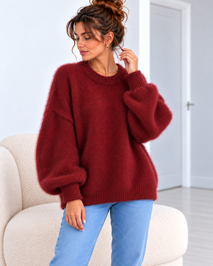 SOFT OVERSIZED KNIT BORDEAUX