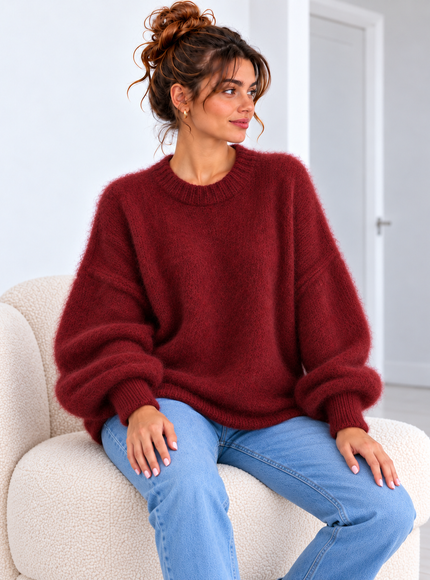 SOFT OVERSIZED KNIT BORDEAUX