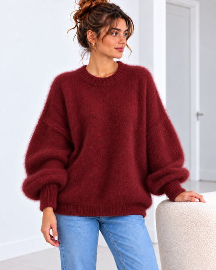 SOFT OVERSIZED KNIT BORDEAUX