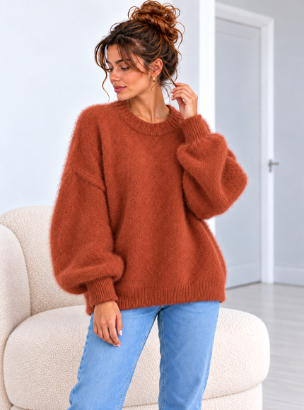 SOFT OVERSIZED KNIT TERRACOTTA