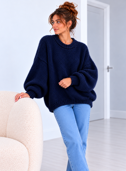 SOFT OVERSIZED KNIT NAVY