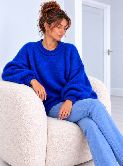 SOFT OVERSIZED KNIT KOBALT